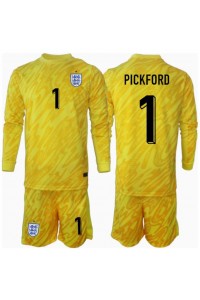 England Jordan Pickford #1 Keeper Babyklær Borte Fotballdrakt til barn EM 2024 Lange ermer (+ Korte bukser)